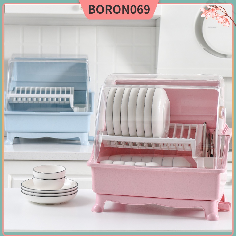 Hộp sấy bát đĩa Giá để dao kéo chén đĩa có nắp đậy Hộp lưu trữ bộ đồ ăn nhà bếp đa chức năng Boron069