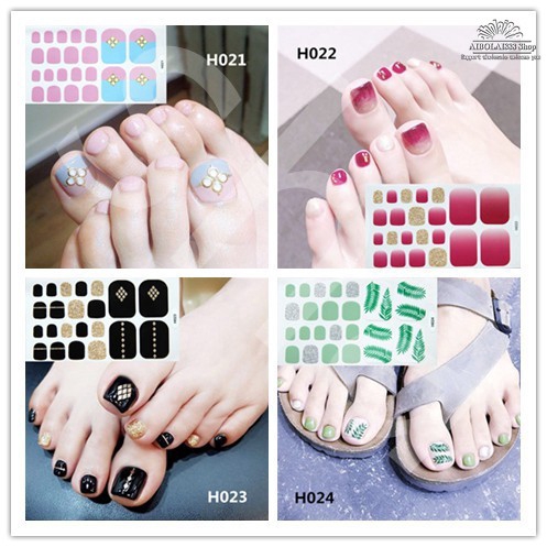 [Hàng mới về] Nhãn dán móng chân họa tiết đa dạng tuỳ chọn phong cách Hàn Quốc H021-H040