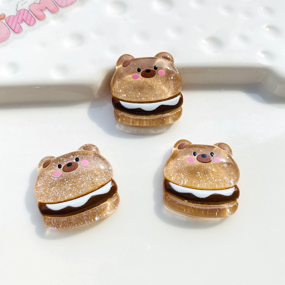 Crocs Jibbitz Crocs Charm Diy Accessories Dép Crocs Trong Suốt Hình Gấu Dễ Thương DIY Dùng Trang Trí Ốp Điện Thoại