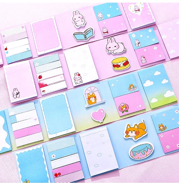 Giấy Note Bộ + Sticker + Đánh Dấu Trang Hình Siêu Dễ Thương Ngộ Nghĩnh