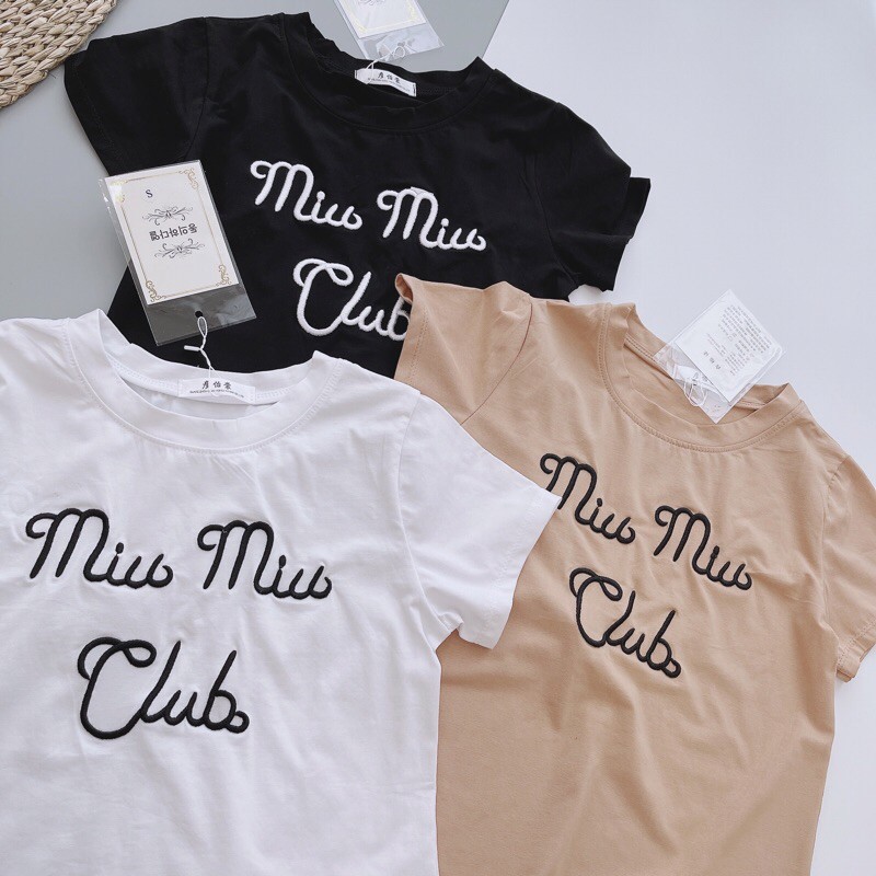 ÁO PHÔNG THÊU CHỮ MIUMIU CỰC HOT NỮ A48 | BigBuy360 - bigbuy360.vn