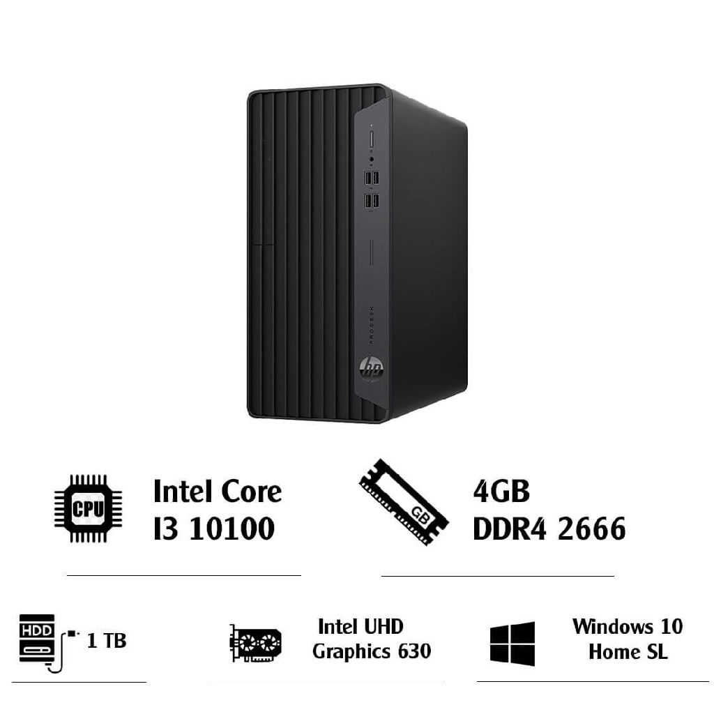 PC HP ProDesk 400 G7 MT Intel Core i3-10100 (3.6GHz, 6MB) 22C51PA - Hàng chính hãng