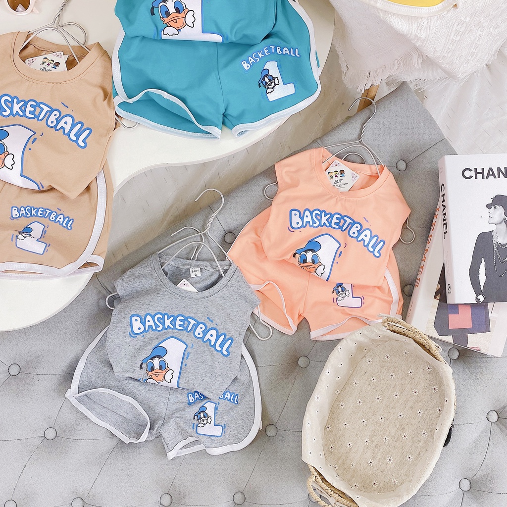 BỘ 3 LỖ BÉ TRAI IN Hình Vịt Donald Số 1 Chất Cotton Cực Mát Kiểu Dáng Hiện Đại Size Từ 7-21Kg Mã BL15