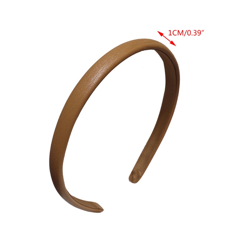 Băng Đô Cài Tóc Giả Da Màu Trơn Phong Cách Vintage Đơn Giản Cho Nữ