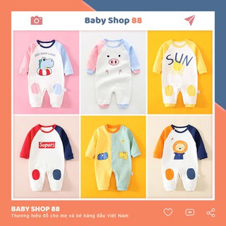 Bộ Đồ Liền Thân Quần Áo Trẻ Em Sơ Sinh Dài Tay Chất Cotton Body Cho Bé Trai Bé Gái [BDD16]