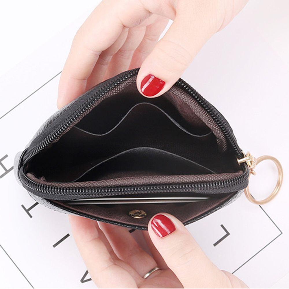 MIH Ví Da PU Mini Đựng Tiền Xu Kèm Móc Khóa Tiện Lợi Giá Đỡ