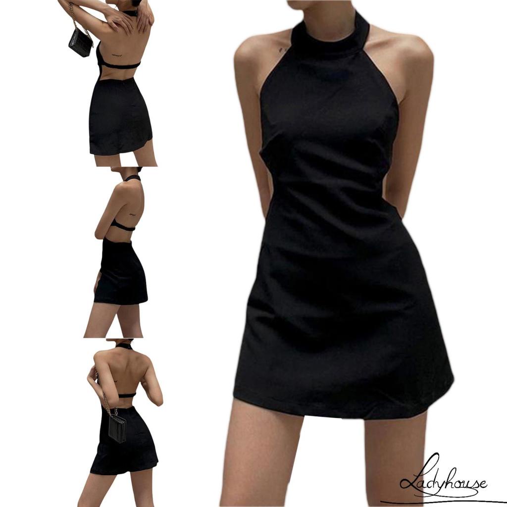 Đầm Ôm Hai Dây Không Tay Lưng Cao Màu Trơn Thời Trang Cho Nữ