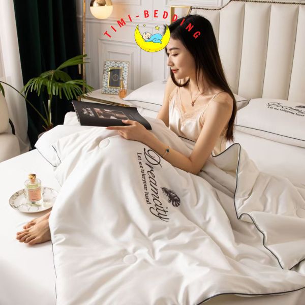 Bô chăn ga gối dreamcity home phi lụa chăn trần cao cấp, sang trọng, mềm mại và mái mẻ – Timibedding