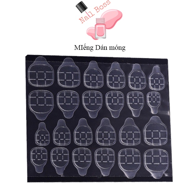 Miếng keo dán móng tay giả silicon trogn xuất Nail box trong suốt bộ 12 miếng dán_NAIL BOSS