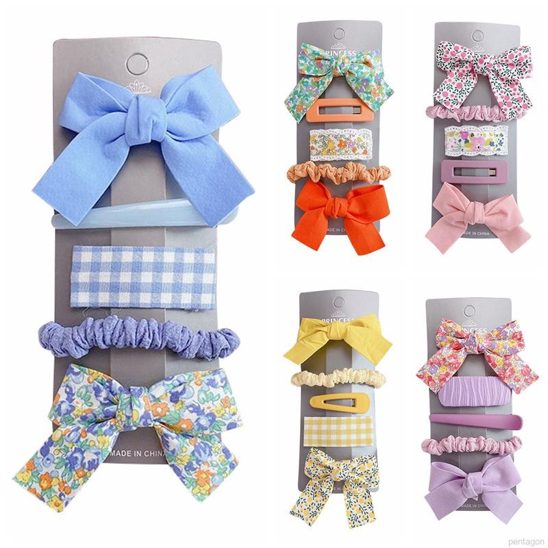 Set 5 Kẹp Tóc Nơ Xinh Xắn Cho Bé Gái