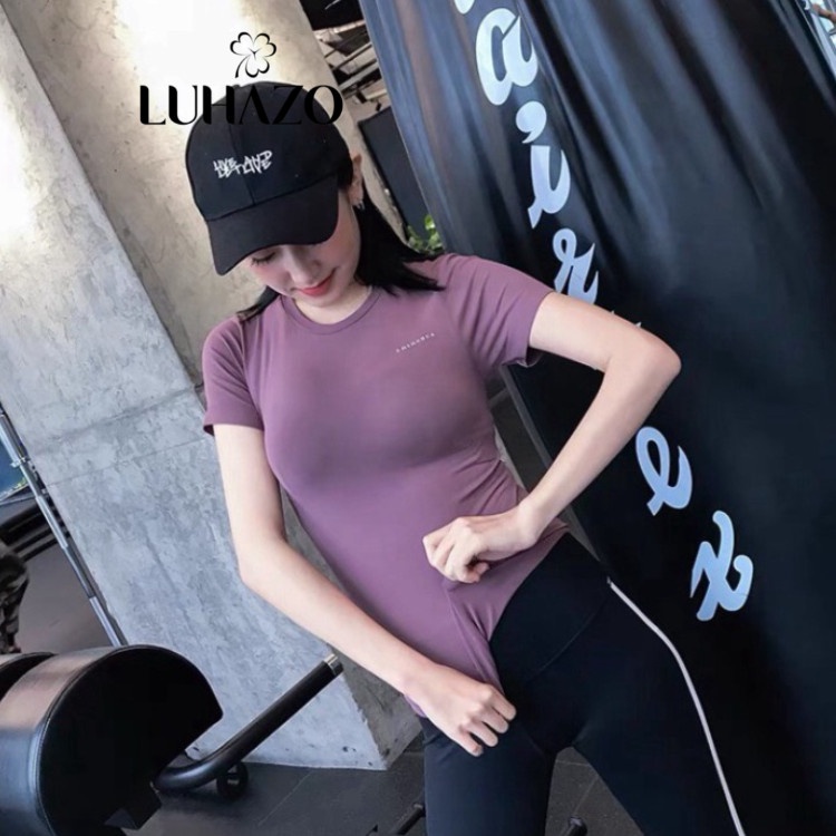 Áo Thun Tập Gym LUHAZO co giãn Dáng Basic Vải Cao Cấp Thông Thoáng 4 Chiều Thấm Hút Mồ Hôi AMIN Y001 TK1T501