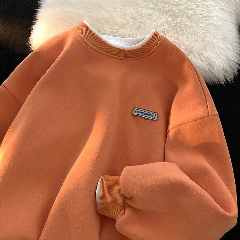 Áo sweater nỉ unisex - áo nỉ nam nữ cổ tròn from rộng logo thêu