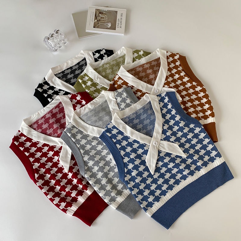 Áo Dệt Kim Cổ Chéo Kẻ Sọc Thời Trang Thu Đông  191968Áo Len Không Tay Phong Cách Hàn Quốc Cổ Điển Độc Đáo | BigBuy360 - bigbuy360.vn