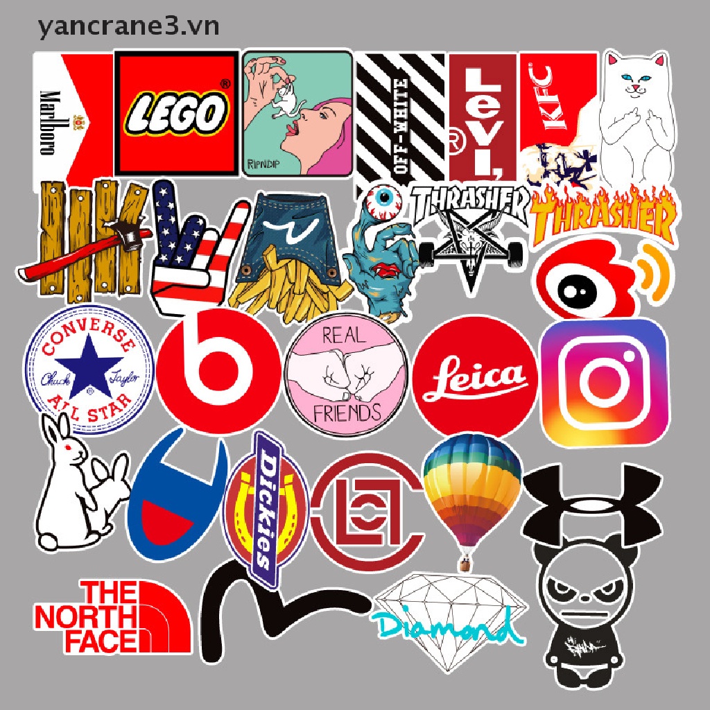 Bộ 100 Miếng Dán Trang Trí laptop / Xe Hơi Họa Tiết graffiti Cổ Điển Thời Trang