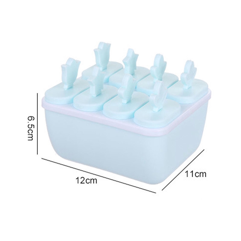 1 Pc 8 Grid Summer DIY Plastic Ice Cream Frozen Lolly Juice Mold/ Homemade Popsicle Making Mould