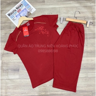 Đồ bộ quần áo trung niên cotton áo cộc quần lửng cho bà cho mẹ ( mẫu giọt nước)