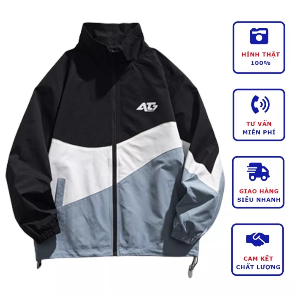 Áo Khoác Dù 2 Lớp Vải Mero Phối 3 Màu Siêu Chất Mang Phong Cách Hàn Quốc Thể Thao Siêu Cao Cấp Hót Trend_AM