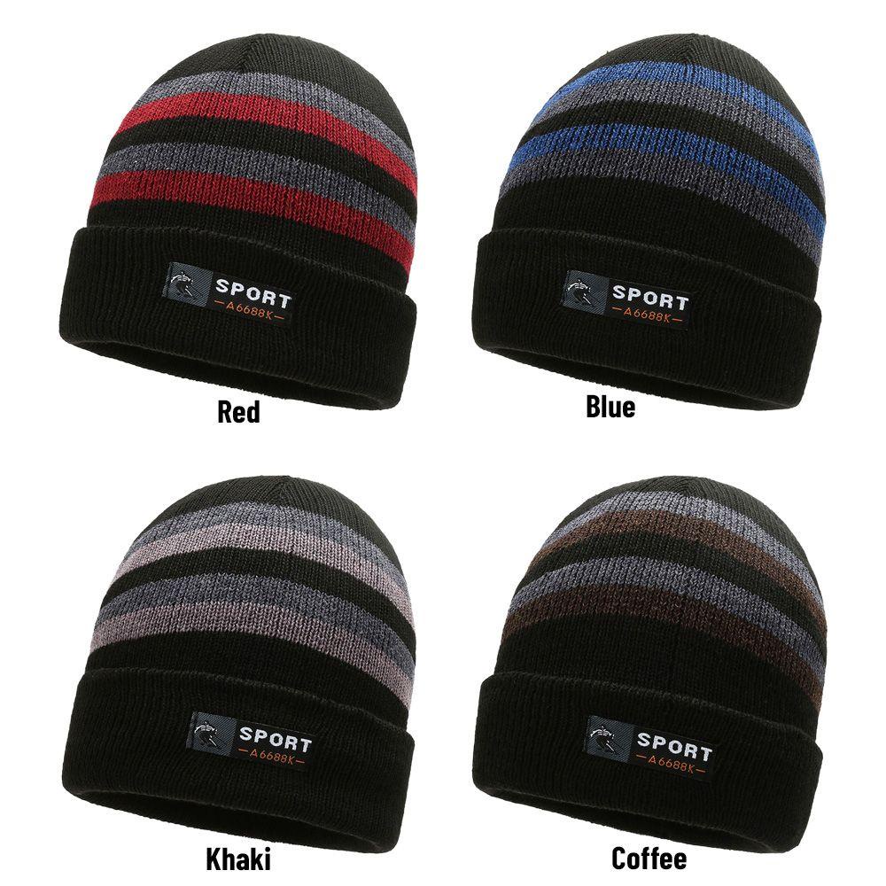 Mũ Len Beanie Sọc Ngang 4 Màu Dễ Thương