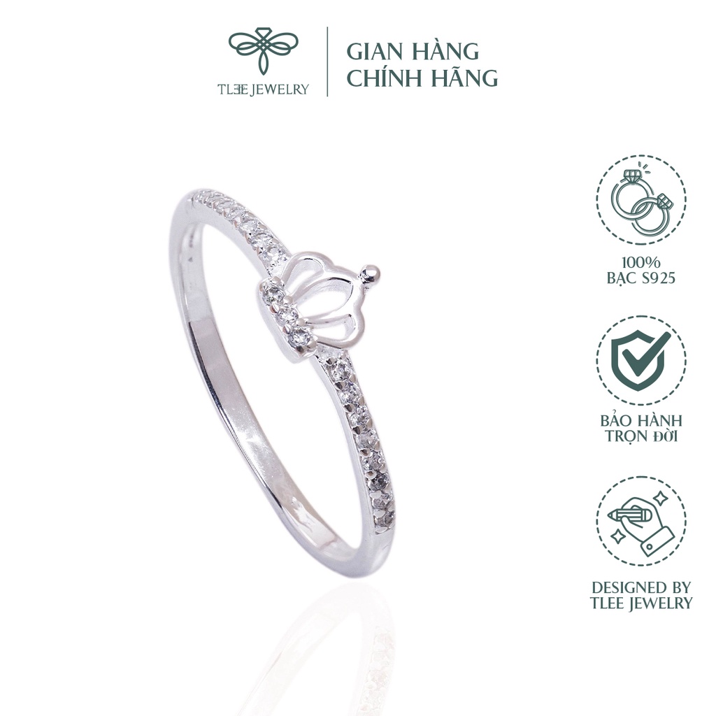 Nhẫn bạc nữ TLEE vương miện mini xinh xắn NCJ A0116