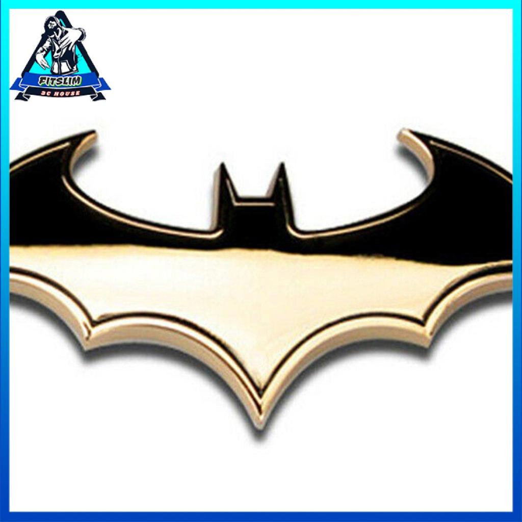 Miếng dán logo đuôi xe máy xe hơi decal hình dơi 3D bằng kim loại