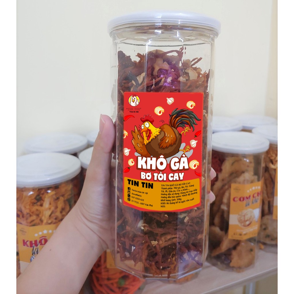 Khô gà bơ tỏi xé cay pet 300g, thịt xé sợi,gà,gà khô,gà rán,  thịt khô, đồ ăn vặt Hà Nội vừa ngon vừa rẻ | BigBuy360 - bigbuy360.vn