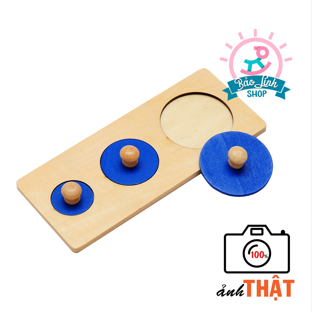 Giáo cụ Montessori 0-3 - Bảng phân biệt to nhỏ cho bé 9-12 tháng - BẢN CHUẨN - Kèm QUÀ TẶNG