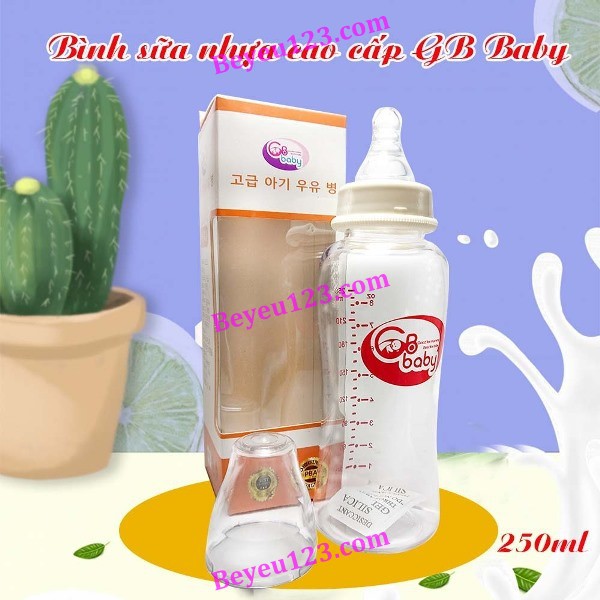 [250ml] Bình sữa nhựa cao cấp CỔ HẸP không BPA - GB BABY (Công nghệ Hàn Quốc)