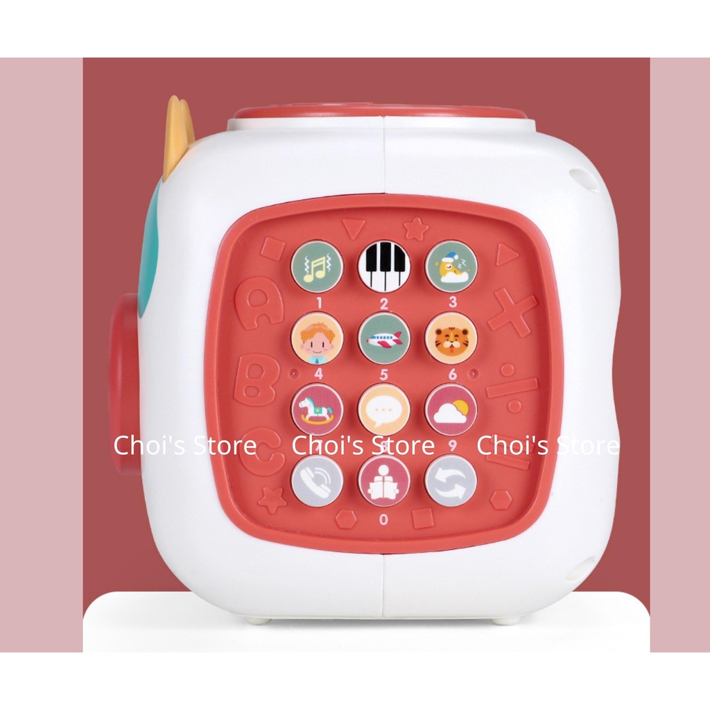Đồ chơi phím nhạc, trống mẫu mẹ con heo hồng, bò sữa siêu đáng yêu có bánh xe chạy đà Choi Store 62