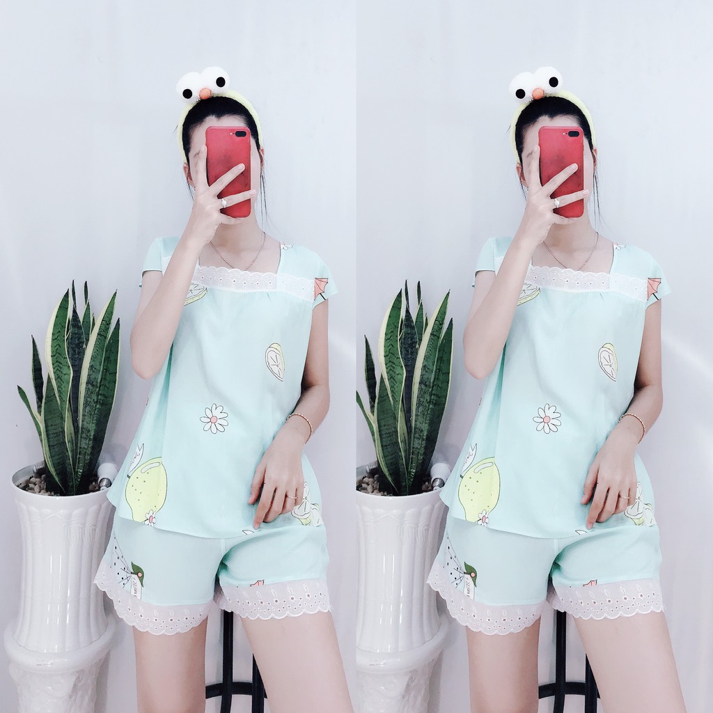 Bộ Ngủ Nữ Xinh Lụa Tole Xinh Mặc Nhà Pijama Mát Mịn | BigBuy360 - bigbuy360.vn