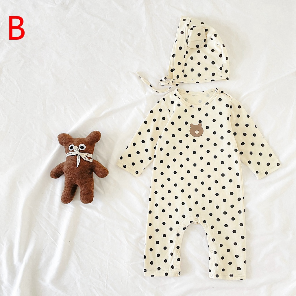 Sanlutoz Bộ Áo Liền Quần Chấm Bi Hình Gấu Dễ Thương Cho Trẻ Sơ Sinh