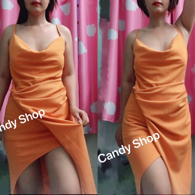 Đầm dạ hội 2s cổ đỗ xoắn eo xẻ tà kèm mút + Ảnh thật | BigBuy360 - bigbuy360.vn