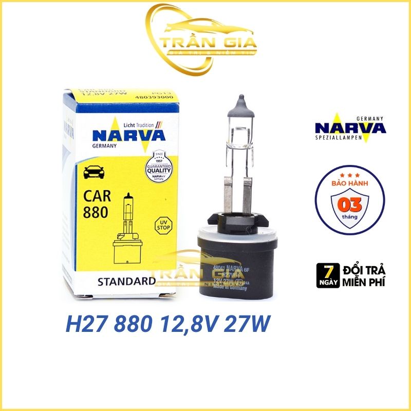 [Bóng 880,H27 tiêu chuẩn] Chính hãng, Bóng đèn tiêu chuẩn (880) H27 12.8V 27W chính hãng NARVA của Đ