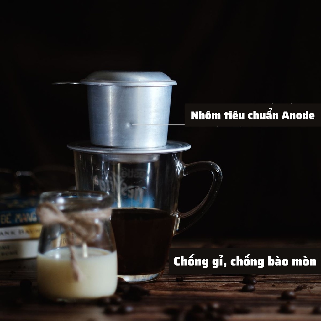 Phin pha cafe cao cấp Inox 304 có nắp vặn phin nhôm trung nguyên pha cà phê nguyên chất giữ nguyên hương vị đậm đà