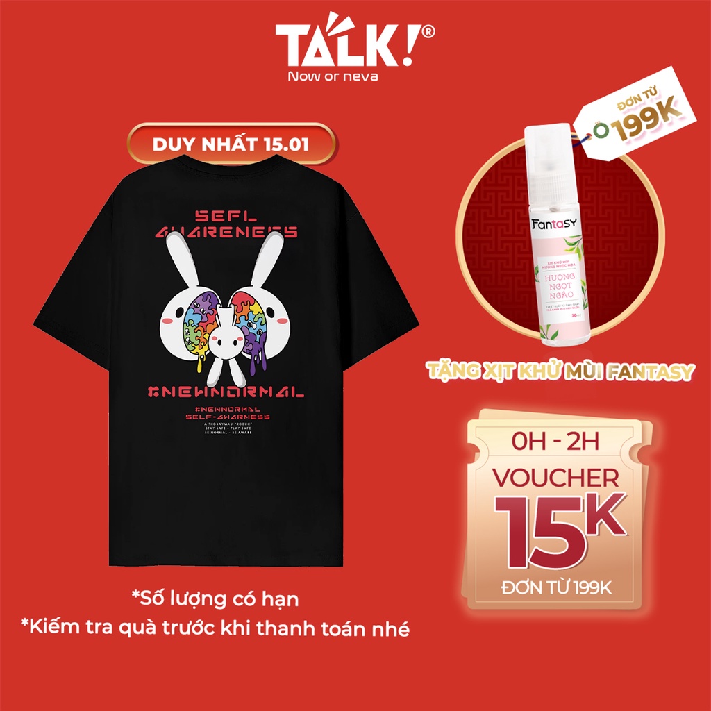Áo thun Unisex Thỏ Bảy Màu Self Awareness - TALK!