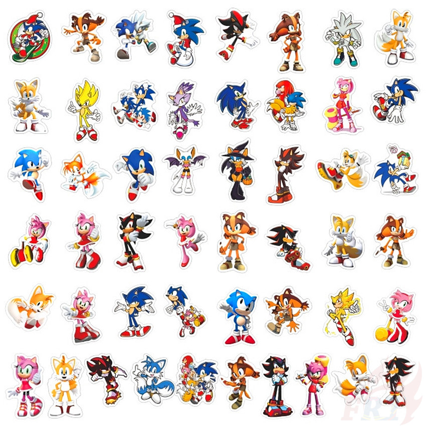 Bộ 100 Miếng Dán Trang Trí Hình Nhân Vật Trong Game Sonic The Hedgehog