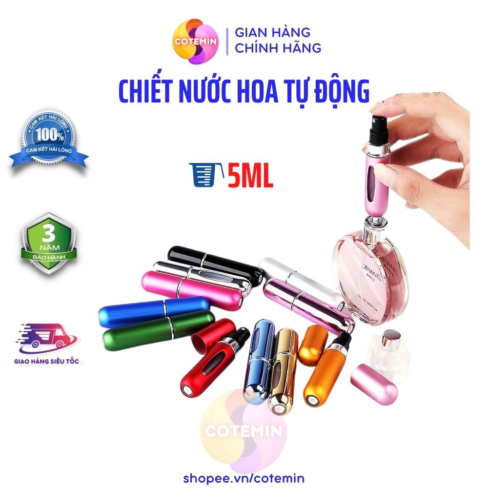 Chai Chiết Nước Hoa Loại Lọ 5ml 10ml 12ml Nhôm Nhiều Màu Chiết Tự Động COTEMIN