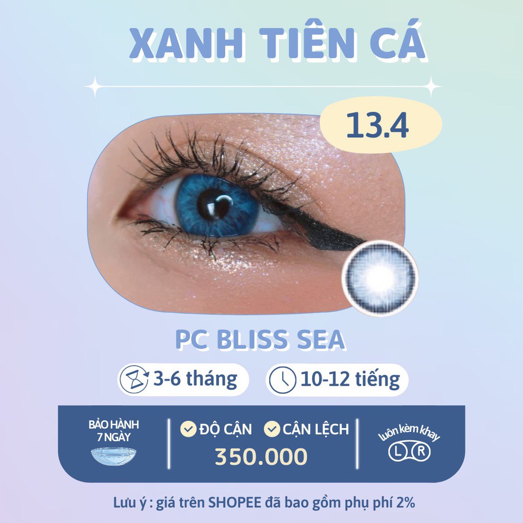 Kính Áp Tròng xanh tiên cá Siesta Black Bliss sea dành cho mắt nhạy cảm - Pc Hydrogel | Hạn sử dụng 6 tháng