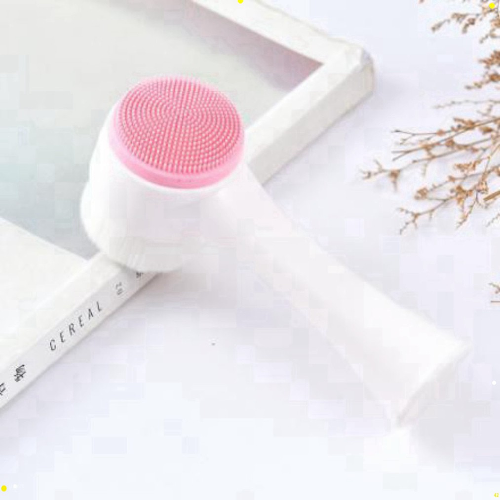 Cọ Rửa Mặt 2 Đầu silicon cầm tay hàn quốc, cọ hai đầu rửa mặt Massage mềm mại đa năng chính hãng sfd | BigBuy360 - bigbuy360.vn