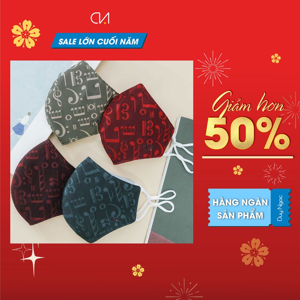 Khẩu Trang Beat Plus Duy Ngọc Cao Cấp, dây đeo êm ái, có nẹp mũi giúp cố đinh, nút thắt điều chỉnh, (0680)