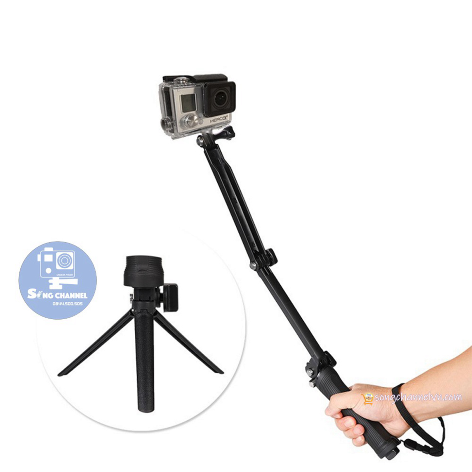 Gậy 3 Khuc Selfie Gopro – 3 Way Monopod Action Camera