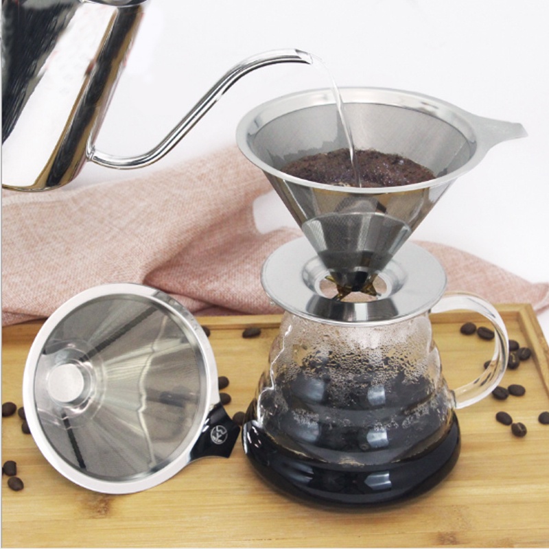 Cốc Lọc Cà Phê Nhỏ Giọt Bằng Thép Không Gỉ 304 Hai Lớp Tái Sử Dụng Được