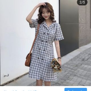 Đầm sơ mi caro ngắn