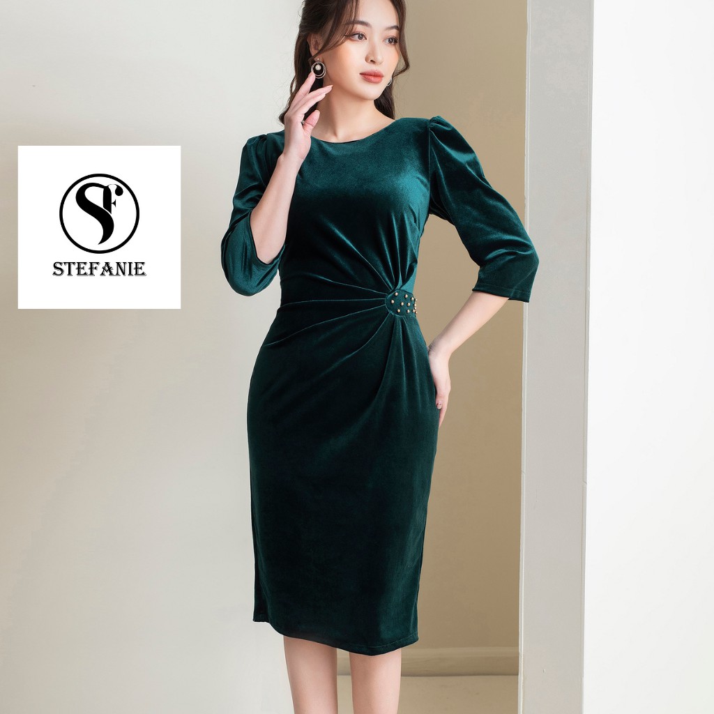 Váy Body - Đầm Dự Tiệc chất vải nhung hàn cao cấp , mặc giấu bụng cực kì cho chị em | BigBuy360 - bigbuy360.vn
