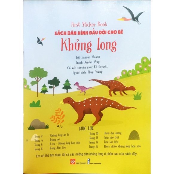 Sách Bóc Dán Hình Đầu Đời Của Bé - Khủng Long -  First Sticker Book Dinasours