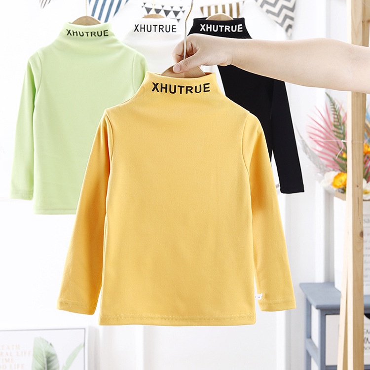 Áo thun tay dài cổ lọ thời trang thu đông cho bé gái