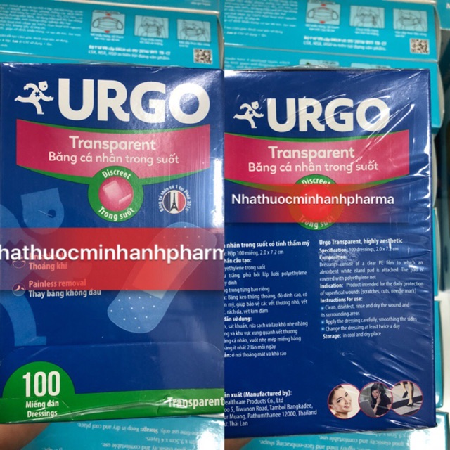 Băng cá nhân URGO Transparent trong suốt có tính thẩm mỹ cao.