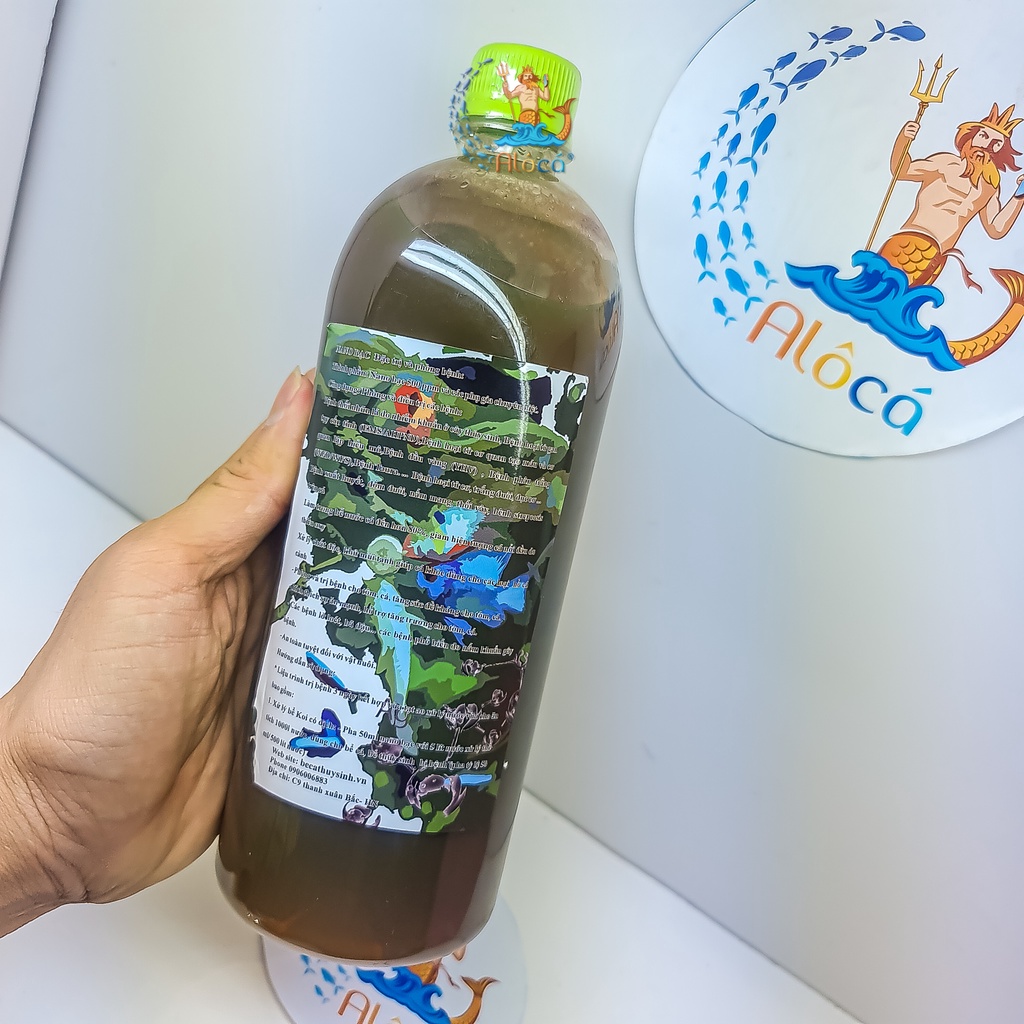 NANO BẠC phòng và t'rị h'oại t'ử cơ, trắng đuôi, đốm đuôi, nấm mang, t'hối vây cho cá cảnh chai 1000ml