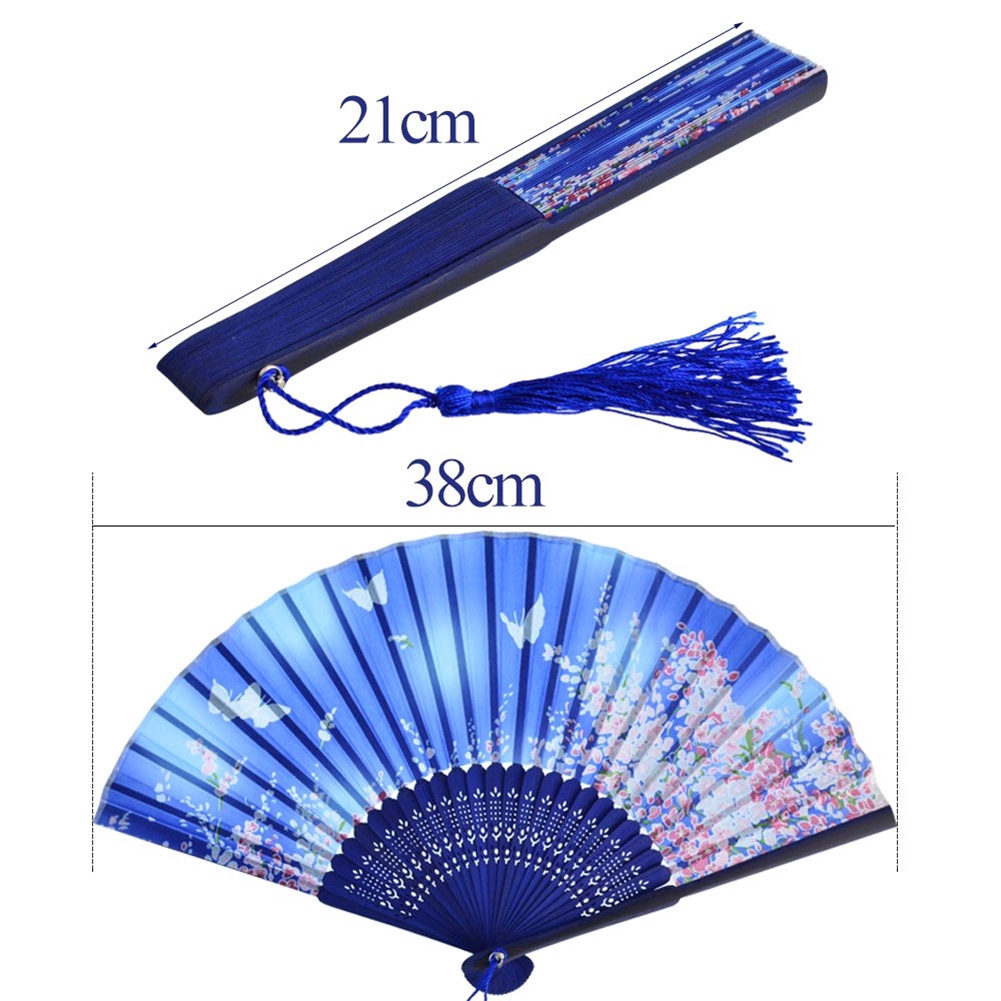 Quạt xếp cầm tay làm bằng lụa và khung tre cho múa/hóa trang
