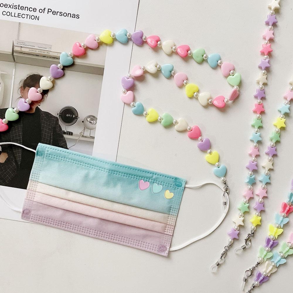 Dây Đeo Mắt Kính Bằng Nhựa Xỏ Hạt Hình Trái Tim / Ngôi Sao