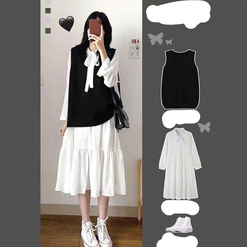 SET ÁO GILE VÁY TRẮNG ORDER